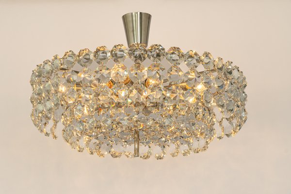 Chrome and Crystal Glass Chandelier from Bakalowits & Söhne, Austria, 1960s-UGR-1316267