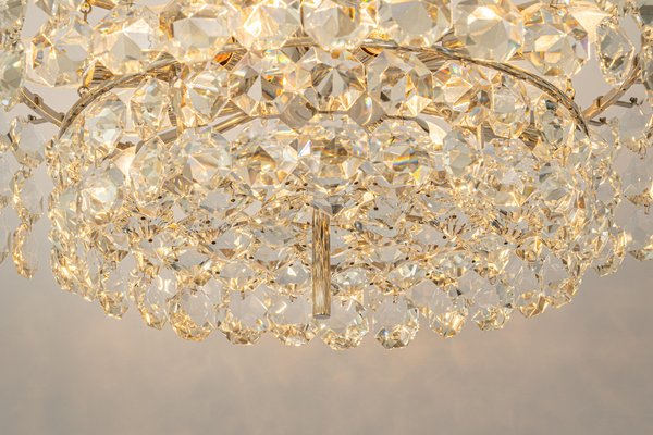 Chrome and Crystal Glass Chandelier from Bakalowits & Söhne, Austria, 1960s-UGR-1316267