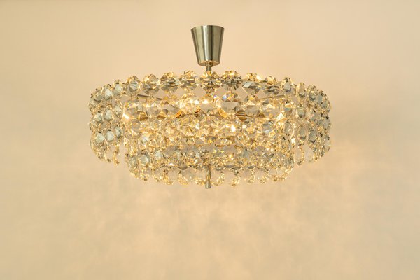 Chrome and Crystal Glass Chandelier from Bakalowits & Söhne, Austria, 1960s-UGR-1316267