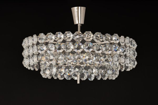 Chrome and Crystal Glass Chandelier from Bakalowits & Söhne, Austria, 1960s-UGR-1316267