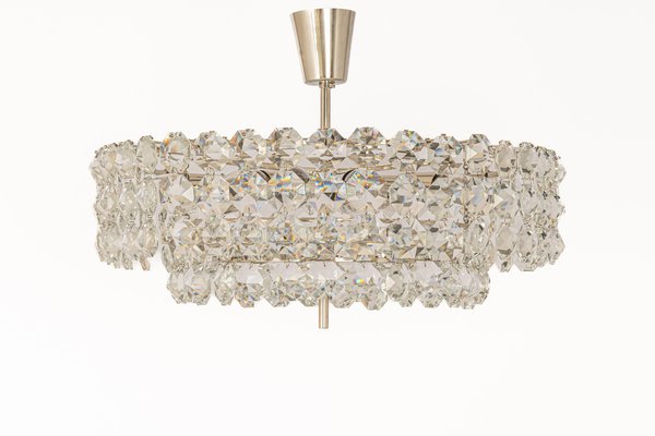 Chrome and Crystal Glass Chandelier from Bakalowits & Söhne, Austria, 1960s-UGR-1316267