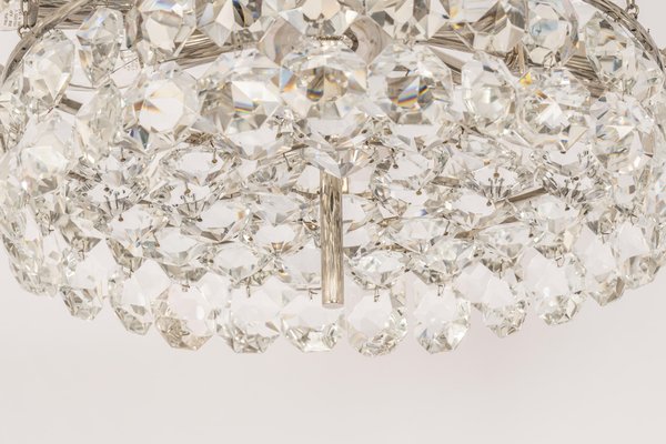 Chrome and Crystal Glass Chandelier from Bakalowits & Söhne, Austria, 1960s-UGR-1316267