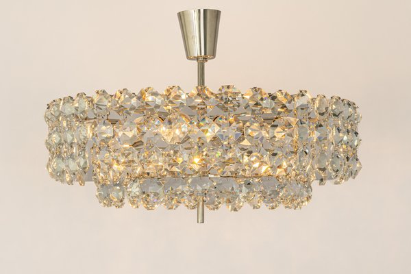 Chrome and Crystal Glass Chandelier from Bakalowits & Söhne, Austria, 1960s-UGR-1316267