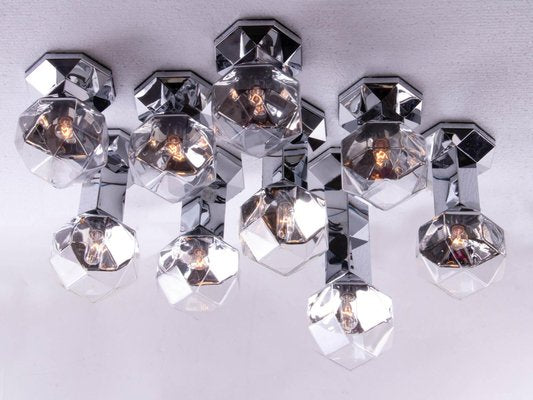 Chrome and Glass Ceiling Lamps by Motoko Ishii for Staff, 1970s, Set of 9-DEK-548124