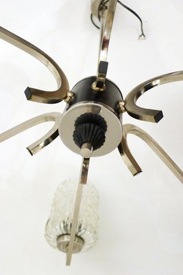 Chrome and Glass Chandelier, 1960s-RNR-826611