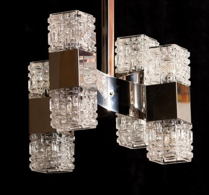 Chrome and Glass Pendant by Gaetano Sciolari, Italy, 1960s-JE-987212