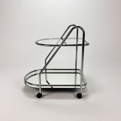 Chrome and Glass Serving Bar Cart, 1970s-RMX-1397357