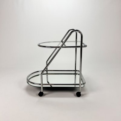 Chrome and Glass Serving Bar Cart, 1970s-RMX-1397357