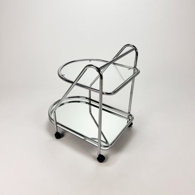 Chrome and Glass Serving Bar Cart, 1970s-RMX-1397357