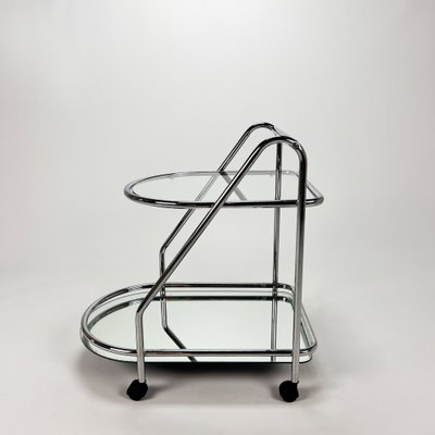 Chrome and Glass Serving Bar Cart, 1970s-RMX-1397357