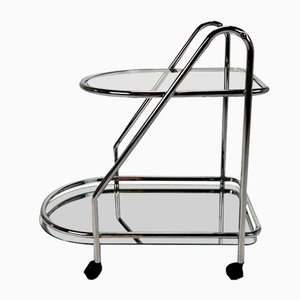 Chrome and Glass Serving Bar Cart, 1970s-RMX-1397357