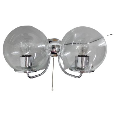 Chrome and Glass Wall Lamp, Czechoslovakia, 1970s-TZ-1394191