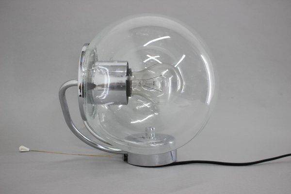 Chrome and Glass Wall Lamp, Czechoslovakia, 1970s-TZ-1394191