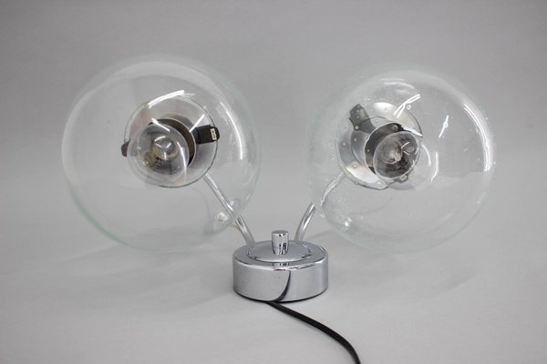 Chrome and Glass Wall Lamp, Czechoslovakia, 1970s-TZ-1394191