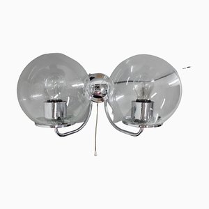 Chrome and Glass Wall Lamp, Czechoslovakia, 1970s-TZ-1394191