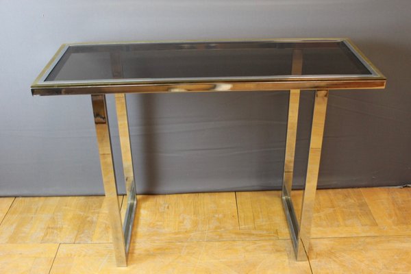 Chrome and Golden Console Table, 1970-BCR-1377100