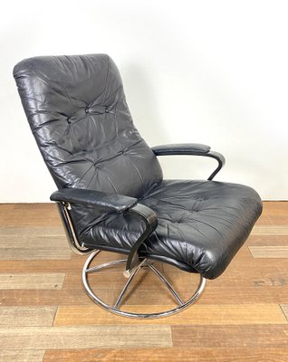 Chrome and Leather Armchair-QFU-1749483