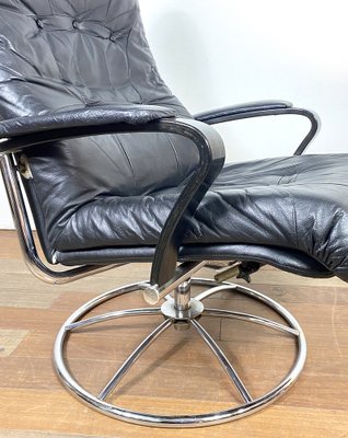 Chrome and Leather Armchair-QFU-1749483