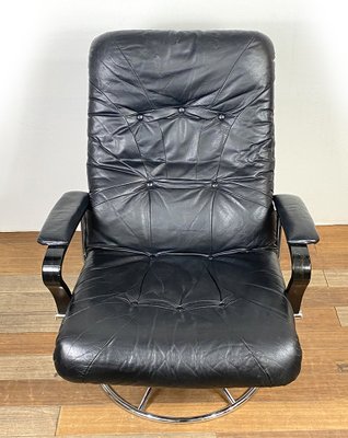 Chrome and Leather Armchair-QFU-1749483