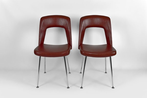 Chrome and Leatherette Conference Chairs, 1960s, Set of 2-XNH-1174840