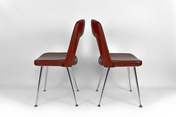 Chrome and Leatherette Conference Chairs, 1960s, Set of 2-XNH-1174840