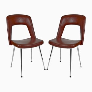 Chrome and Leatherette Conference Chairs, 1960s, Set of 2-XNH-1174840