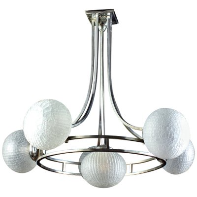 Chrome and Murano Glass Chandelier by Gino Sarfatti, 1960s-MBH-1032033