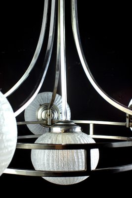 Chrome and Murano Glass Chandelier by Gino Sarfatti, 1960s-MBH-1032033