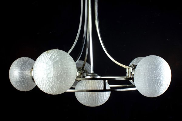 Chrome and Murano Glass Chandelier by Gino Sarfatti, 1960s-MBH-1032033