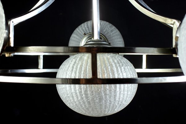 Chrome and Murano Glass Chandelier by Gino Sarfatti, 1960s-MBH-1032033