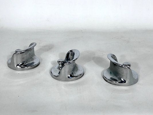 Chrome and Plastic Coat Hangers by Olaf von Bohr for Kartell, 1960s, Set of 3-OT-1417414