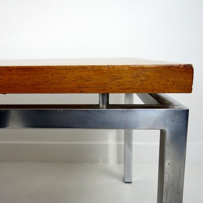 Chrome and Teak Coffee Table, 1950s-RY-553845