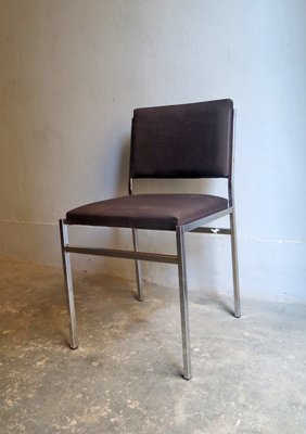 Chrome and Upholstery Side Chair, 1980s-PW-552180