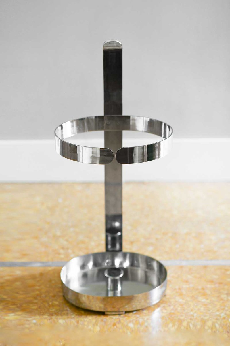 Chrome Bands Umbrella Stand by Luigi Caccia Dominioni for Azucena, 1980