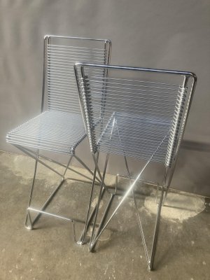 Chrome Bar Stools by Till Behrens for Shulbach, 1980s, Set of 2-QVY-1812775