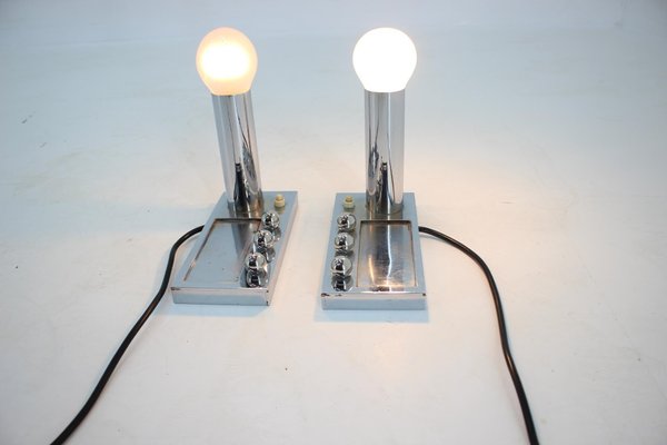 Chrome Bauhaus Table Lamps, 1930s, Set of 2-TZ-975073