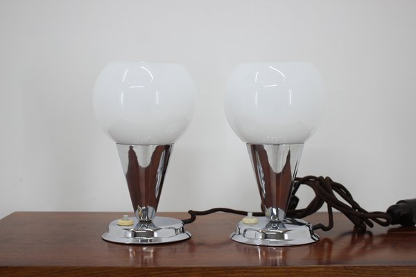 Chrome Bauhaus Table Lamps, 1930s, Set of 2-TZ-548221