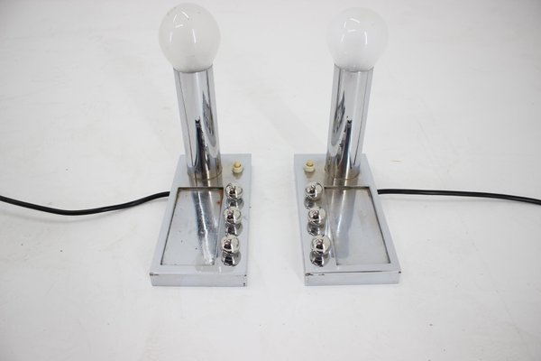 Chrome Bauhaus Table Lamps, 1930s, Set of 2-TZ-975073