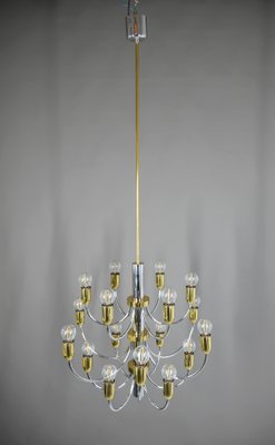 Chrome & Brass Chandeliers from Star Leuchten, Germany, 1970s-JV-1291074