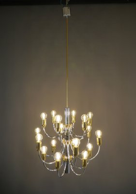 Chrome & Brass Chandeliers from Star Leuchten, Germany, 1970s-JV-1291074