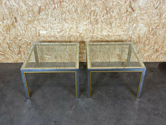 Chrome & Brass Coffee Side Table, 1960s, Set of 2