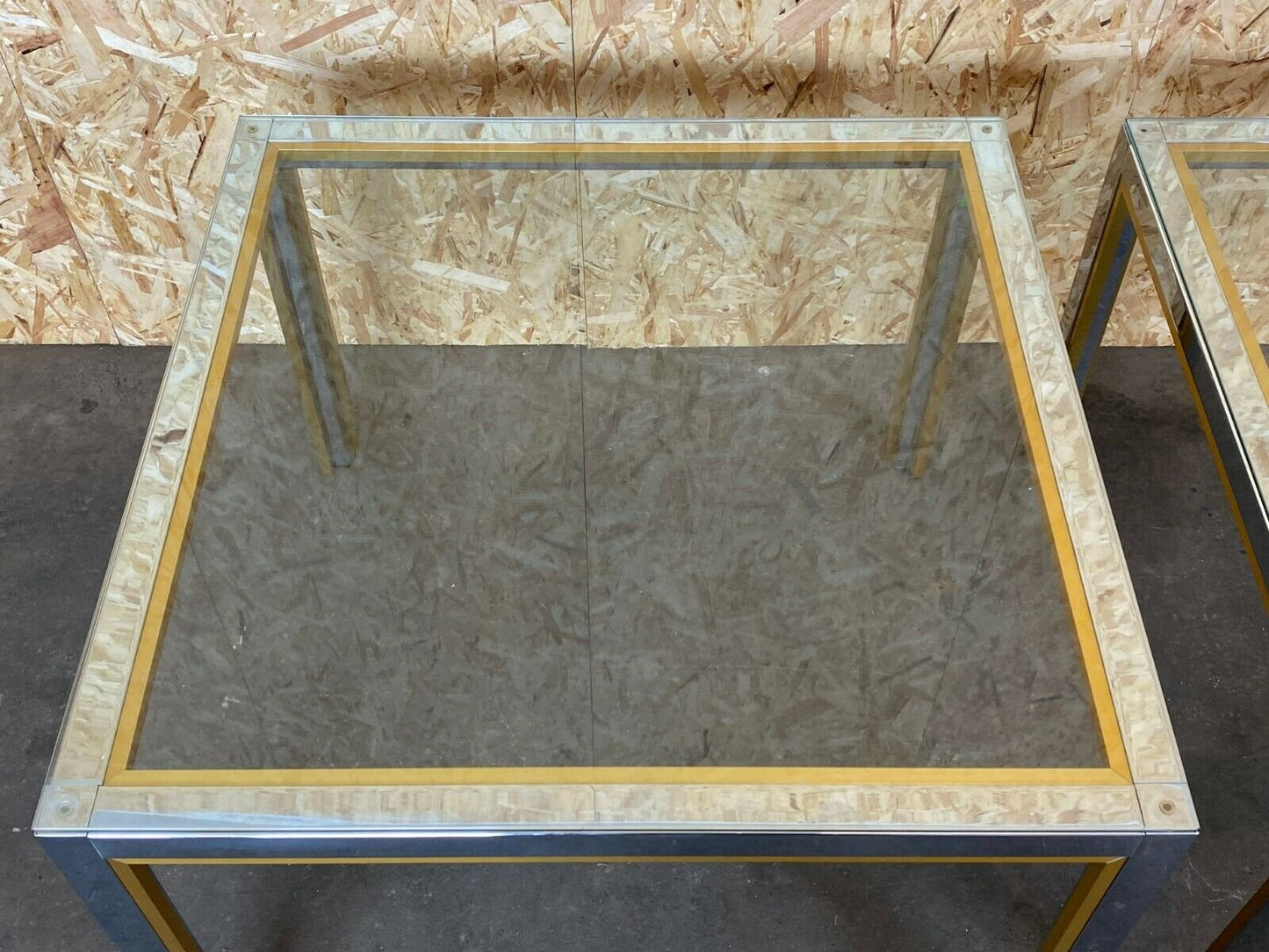 Chrome & Brass Coffee Side Table, 1960s, Set of 2