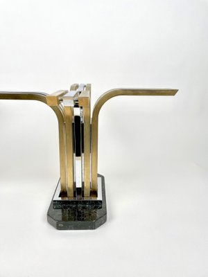 Chrome Brass Marble & Glass Coffee Table, Italy, 1970s-LYQ-1171446