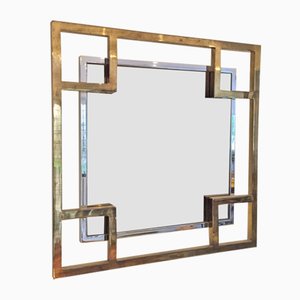 Chrome & Brass Mirror from Maison Jansen, 1980s-XQY-578834