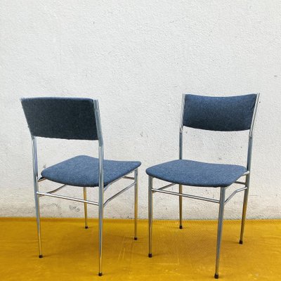 Chrome Chairs in Gray Felted Wool, Set of 2-UXO-2014831