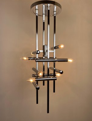 Chrome Chandelier Sculpture by Gaetano Sciolari, Italy, 1970-LYQ-1171649