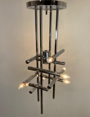 Chrome Chandelier Sculpture by Gaetano Sciolari, Italy, 1970-LYQ-1171649