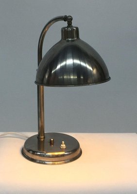 Chrome Desk Lamp with Adjustable Shade, 1930s-UCH-1224935