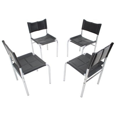 Chrome Dining Chairs by Viliam Chlebo, Czechoslovakia, 1980s, Set of 4-TZ-926035