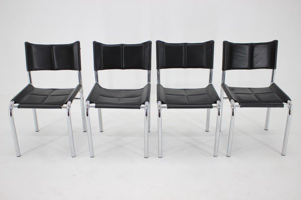 Chrome Dining Chairs by Viliam Chlebo, Czechoslovakia, 1980s, Set of 4-TZ-926035